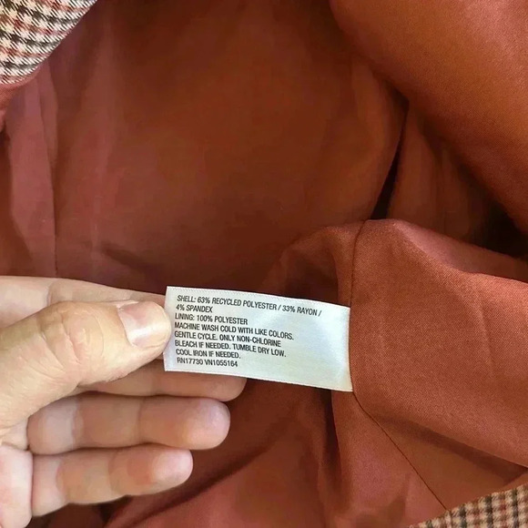 NWT A New Day Red Oversized Perfect Plaid Fall Blazer Jacket Size XXL - Picture 8 of 8